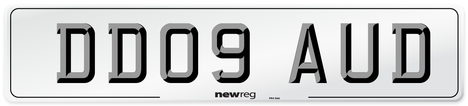 DD09 AUD Number Plate from New Reg